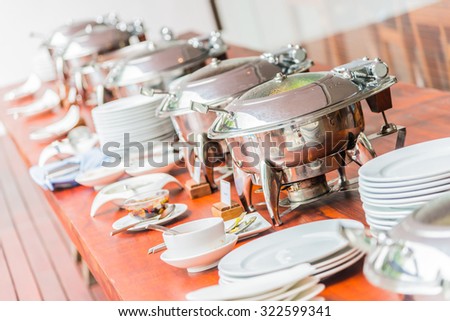 Selective focus point on catering buffet food in luxury hotel resort