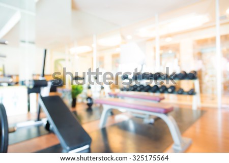 Abstract blur fitness gym interior background