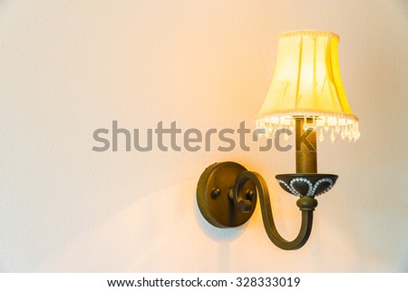 Light lamp on wall decoration interior room