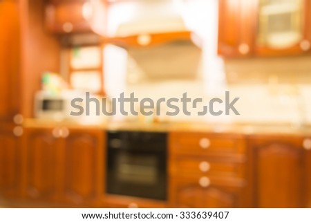 Abstract blur kitchen interior background