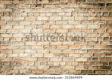 Old vintage brick wall textures background - vintage filter