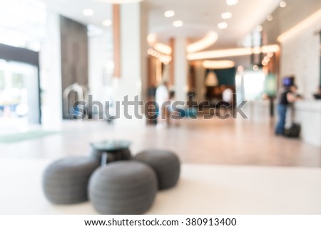 Abstract beautiful luxury blur hotel interior for background