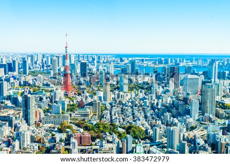Architecture buildings cityscape in Tokyo  skyline at Japan