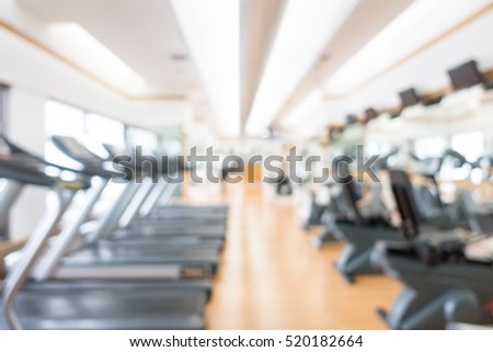 Abstract blur gym and fintess room interior for background