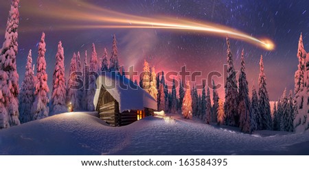 Shooting Star Like The Christmas Holidays And Hunting Hut In Alpine Wilderness, Numerous Tales And Legends Of The Small Nations, Gnomes, Troll, Hobbits, Elf And Fairies And Their Adventures