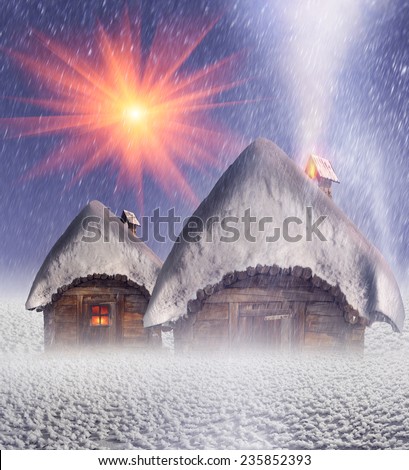 Magic mountain country, the home of Father Frost, Santa Claus, Joulupukki, and other legendary heroes of the winter holidays. A cozy little house in the wild mountains  forests store a lot of magical