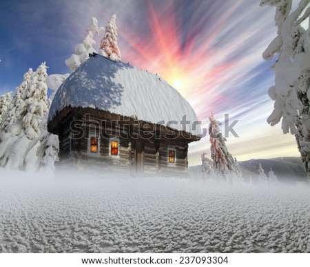 Magic mountain country, the home of Father Frost, Santa Claus, and other legendary heroes of the winter holidays. A cozy little house in wild mountains and forests store a lot of magical fairy secrets
