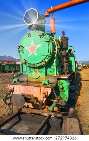 Network of narrow-gauge railway was built in the Carpathian region in the late XIX century. In Kolochava on the tracks should train consisting of a locomotive and ten passenger and freight cars.