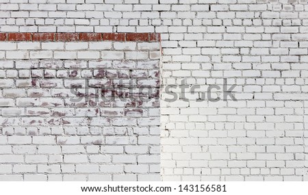 Brick wall of white color building architecture