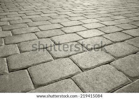 shade stone-paved town square