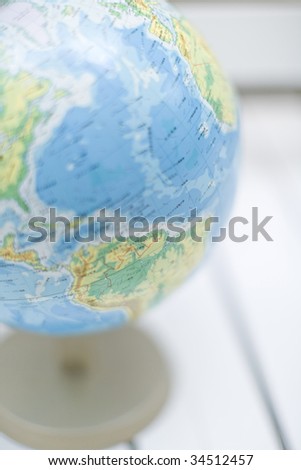 A globe on the desk