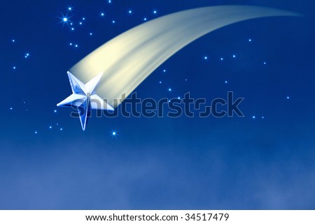 SEASONAL IMAGE-shooting star in the night sky