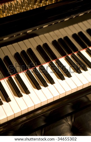 Close-up shot of a piano at bar