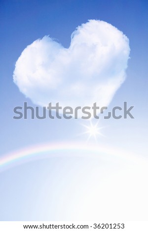 GRAPHIC IMAGE-a heart cloud and a beautiful rainbow