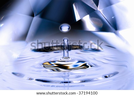 CG Image- close-up shot of a beautiful diamond with the water drop