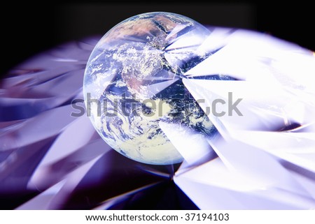 CG Image- close-up shot of a beautiful diamond with the planet