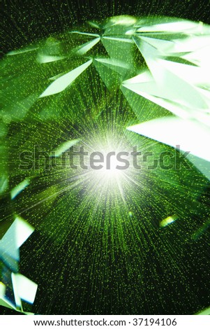 CG Image- close-up shot of a beautiful green diamond with the flash
