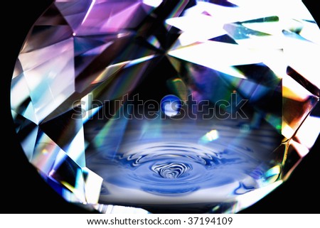 CG Image- close-up shot of a beautiful diamond with the water ripples