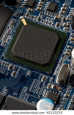 Computer CPU with motherboard