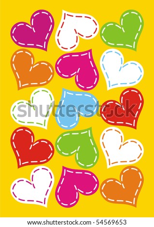 pictures of hearts to color. stock vector : Color hearts