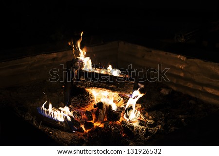Fire in a fireplace, super high resolution
