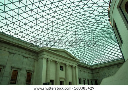 LONDON, UK - JANUARY 03: Great Court of British Museum on JANUARY 03, 2013 in London, United Kingdom. The Great Court is the largest covered square in Europe.