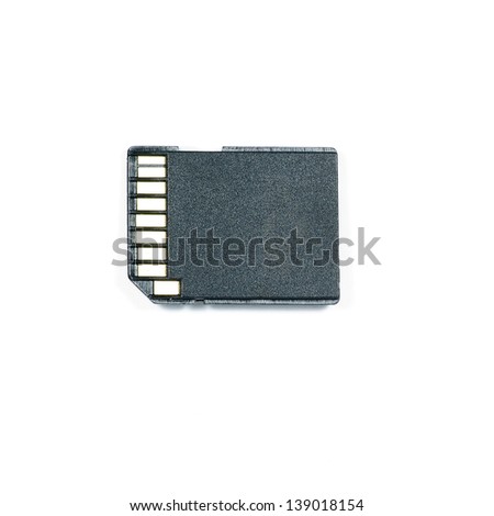 Black memory SD card isolated on white background