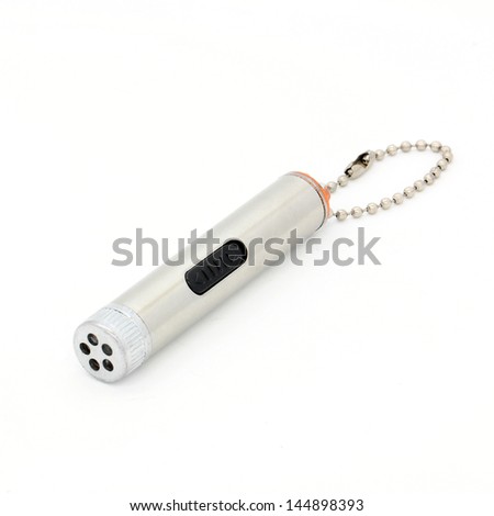 LED Electric torch - laser Pointer isolated on white background