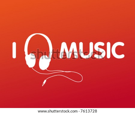 i love music pics. stock vector : I Love Music