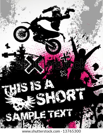 Motocross Poster Vector Illustration Motocross Poster Vector Illustration