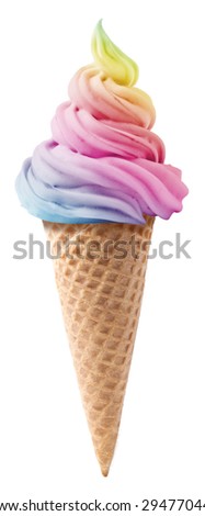 colorful ice cream on a white background