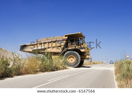 mining truck at worksite
