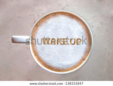 Close up A Cup of Coffee Latte\' Art \