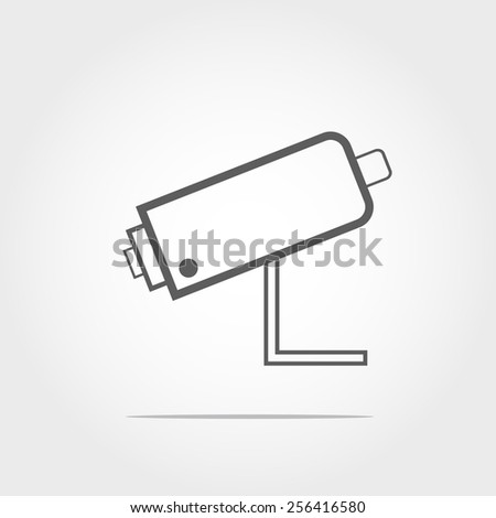 security camera and urban video (CCTV)sign icon on white background