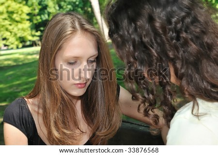 Friends series - one teenage girl comforts another which has serious problem