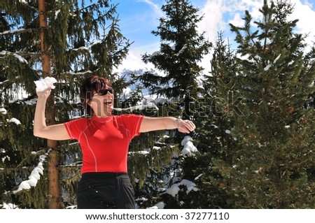 Clip Art Snowball. throwing snowball - trees