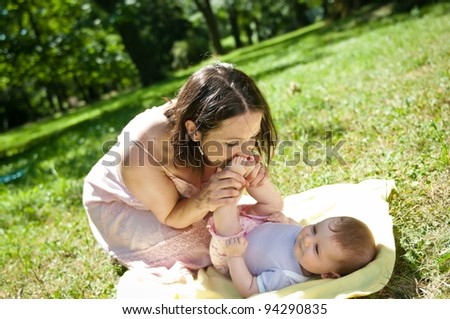 Great time - happy mother with child