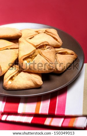Pastry filled with cabbage, cabbage pie in square shape