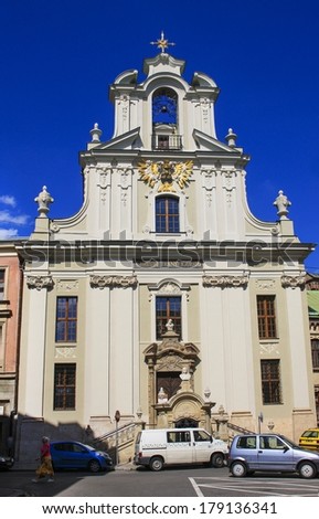 KRAKOW,POLAND - APRIL 27,2013: Piarist Church of the Transfiguration of Our Lord at Pijarska St.