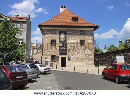KRAKOW,POLAND - MAY 21,2014: Europeum - European Culture Center in the Old Granary at the Sikorski Square 6, separate permanent exhibition of European art.