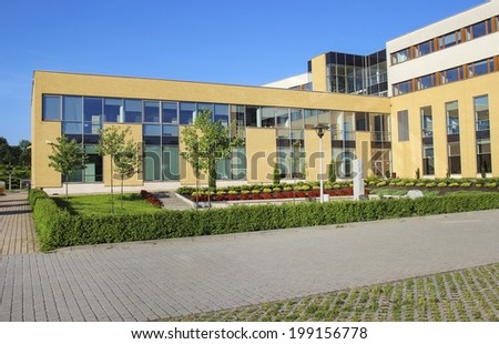KRAKOW,POLAND - MAY 22, 2014: The Jagiellonian University. The oldest university in Poland, the second oldest university in Central Europe. Modern campus buildings.