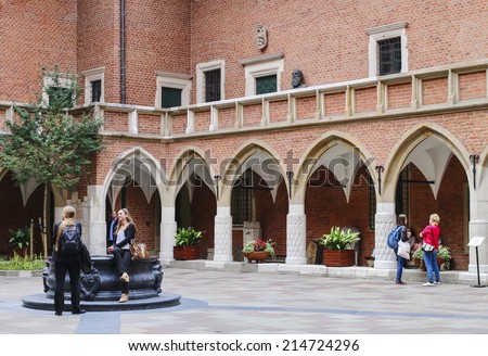 KRAKOW, POLAND - SEPTEMBER 02,2014:The Jagiellonian University. The oldest university in Poland, the second oldest university in Central Europe. Collegium Maius