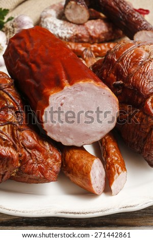 Smoked ham and sausage