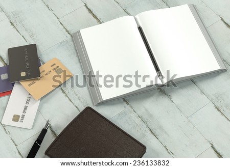Objects wood background. Mockup business template. High resolution.