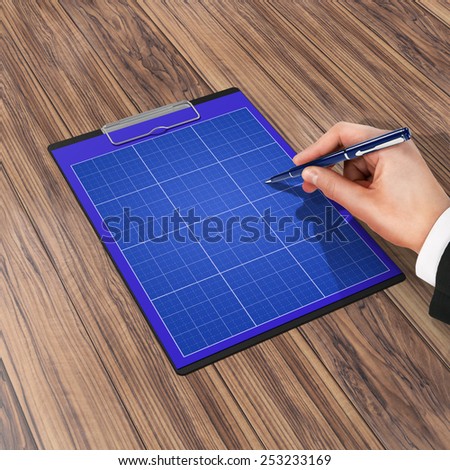 folder with paper and pen, business concept. High resolution.