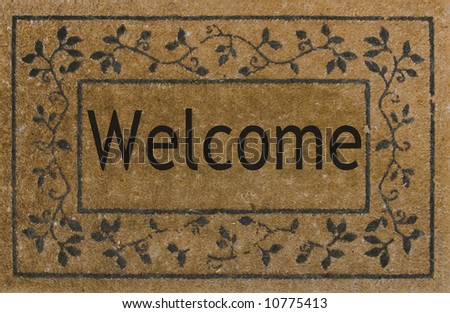 Welcome mat on ground