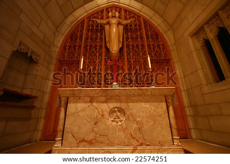 Church prayer altar