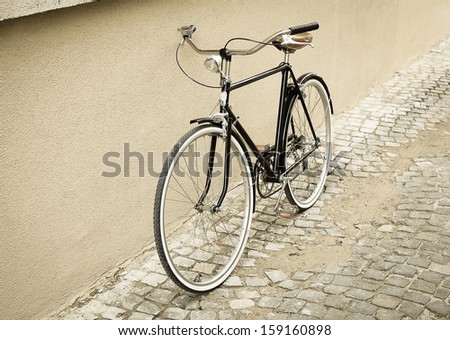 vintage black bike on a street