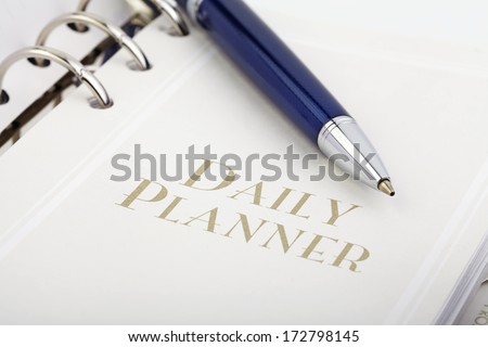 Pen and daily planner