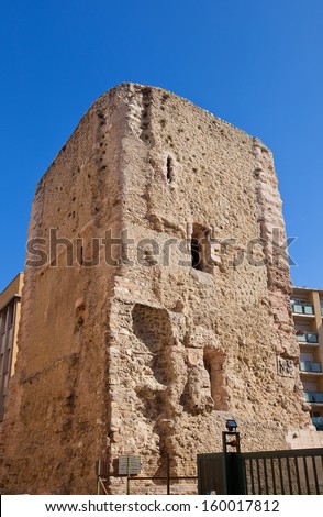 Tower (circa XVII c.) of the convent of Order of the Most Holy Trinity (Trinitarian Order). The only survived structure of the convent (founded in XIII c.).  Marseilles, France